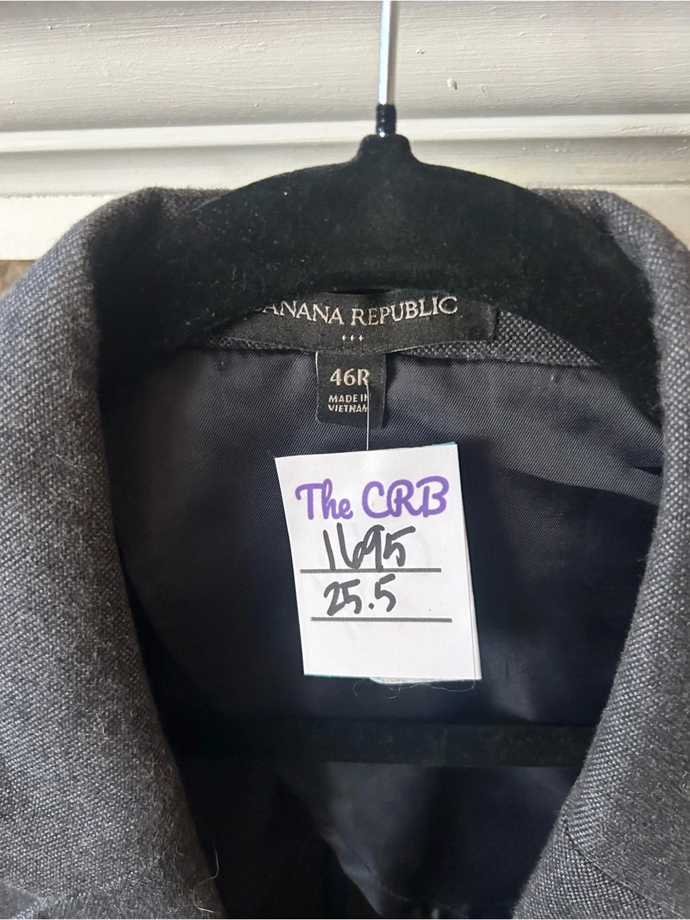 Men's Charcoal Gray Banana Republic 100% Cotton-Blazer - Modern Preppy